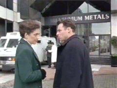 Kent and Beckett outside Millennium Metals